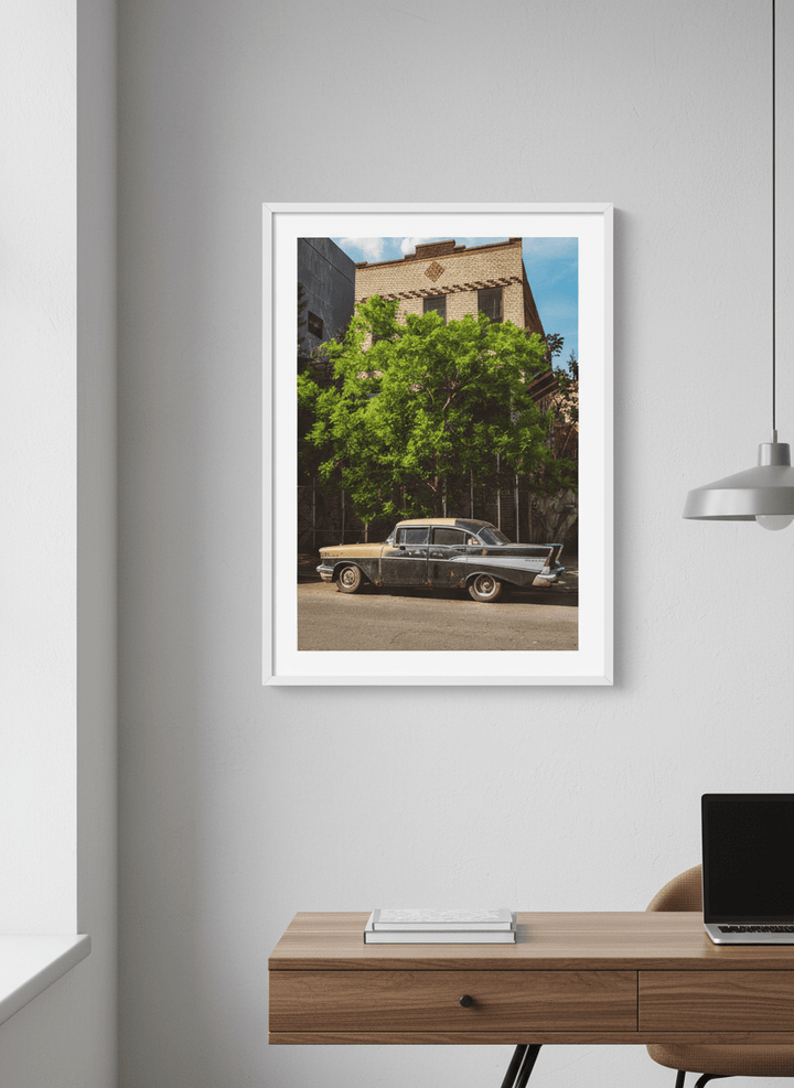 Contemporary wall art featured in a bright modern office workspace