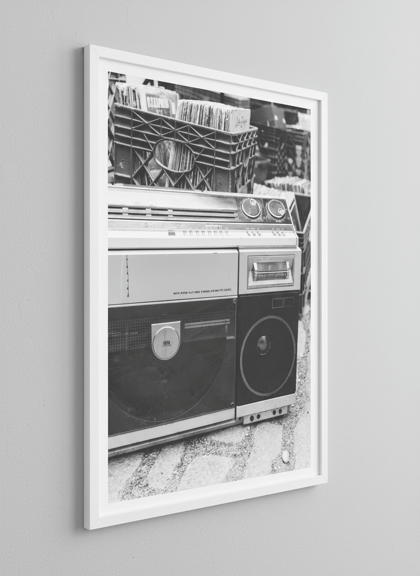 Contemporary wall art featured in a bright modern office workspace