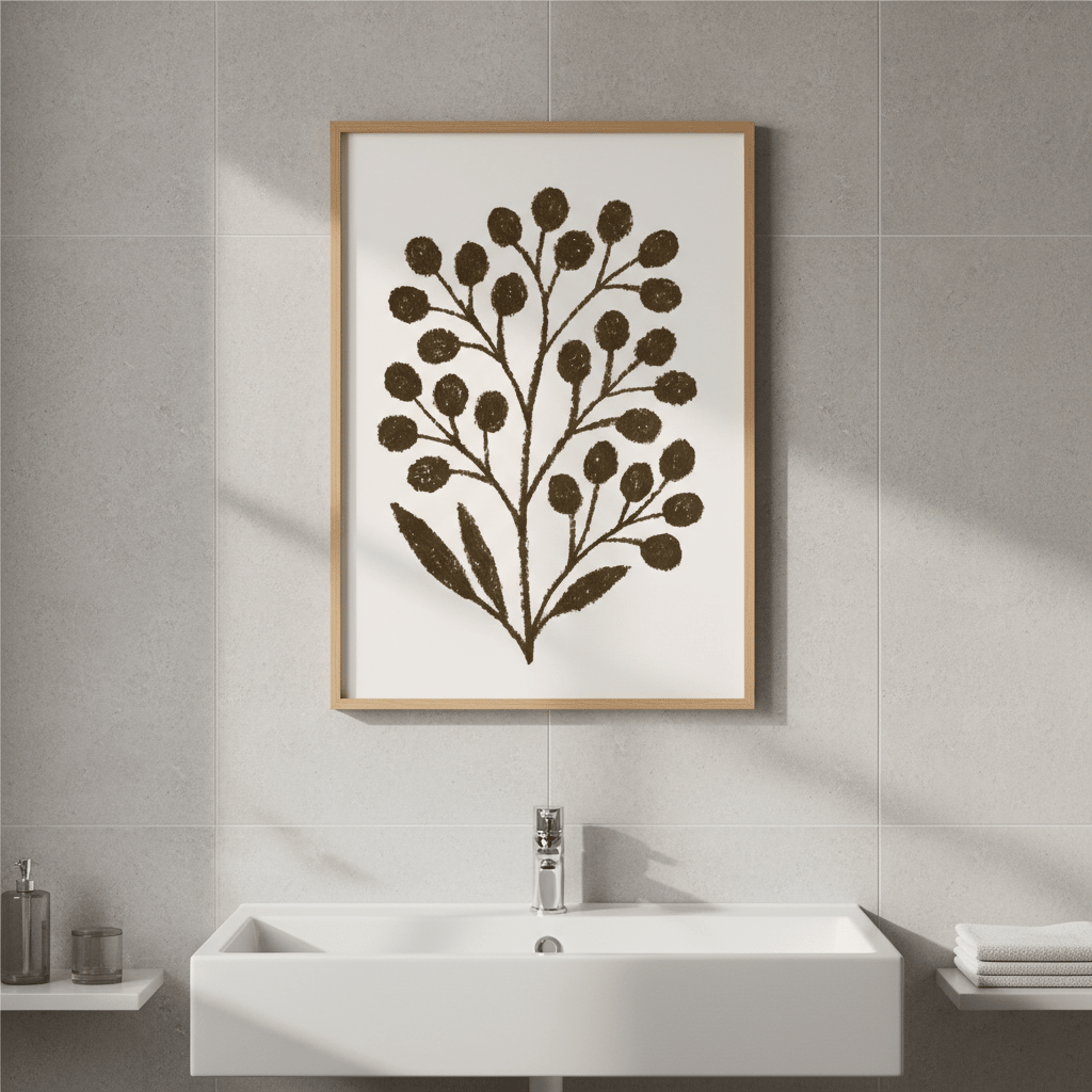 Brown Branch with Berries by Silvia Visscher wall - art - picture - poster