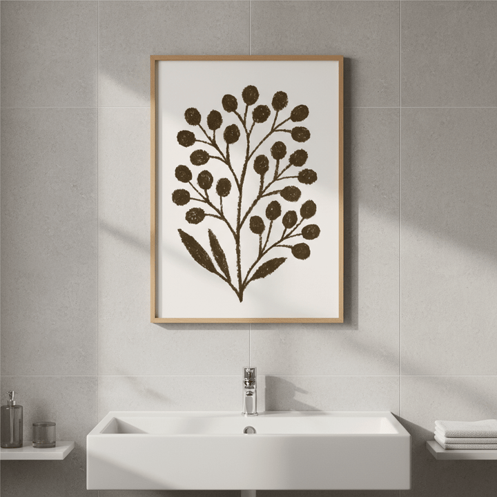 Brown Branch with Berries by Silvia Visscher wall - art - picture - poster