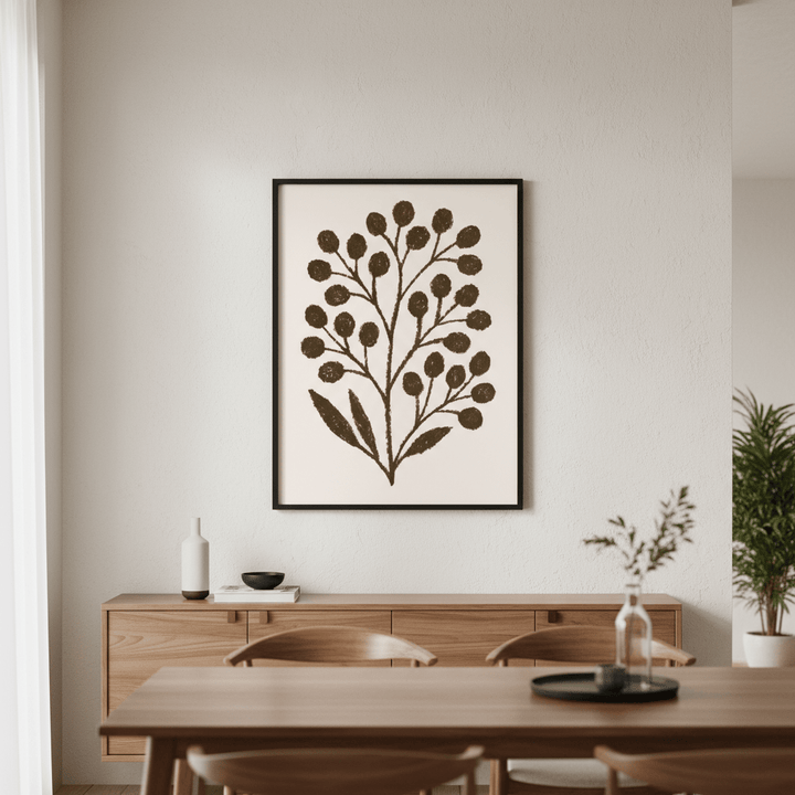 Brown Branch with Berries by Silvia Visscher wall - art - picture - poster
