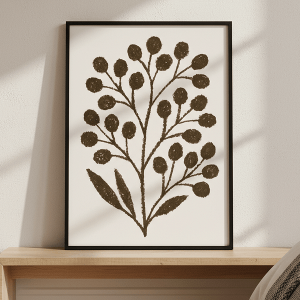 Brown Branch with Berries by Silvia Visscher