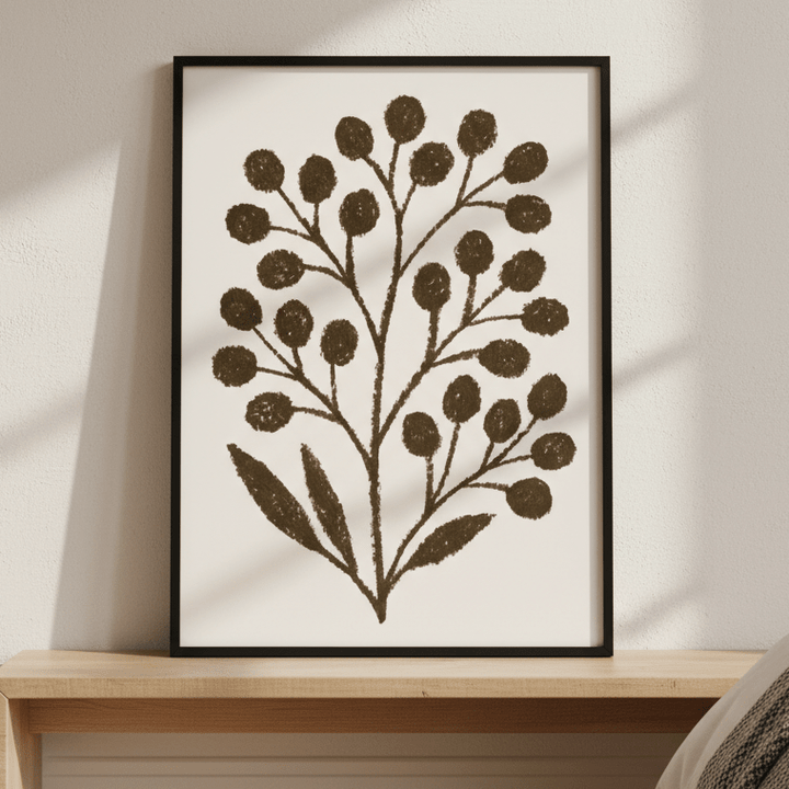 Brown Branch with Berries by Silvia Visscher wall - art - picture - poster
