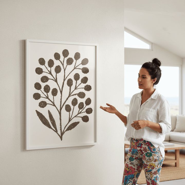Brown Branch with Berries by Silvia Visscher wall - art - picture - poster