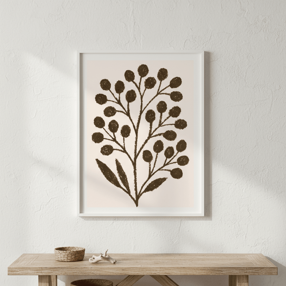 Brown Branch with Berries by Silvia Visscher wall - art - picture - poster