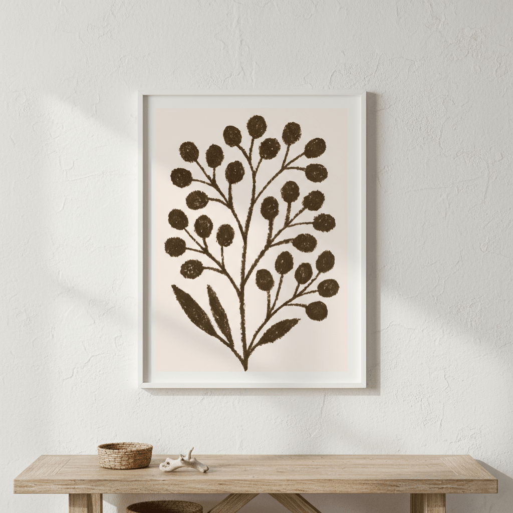 Brown Branch with Berries by Silvia Visscher wall - art - picture - poster