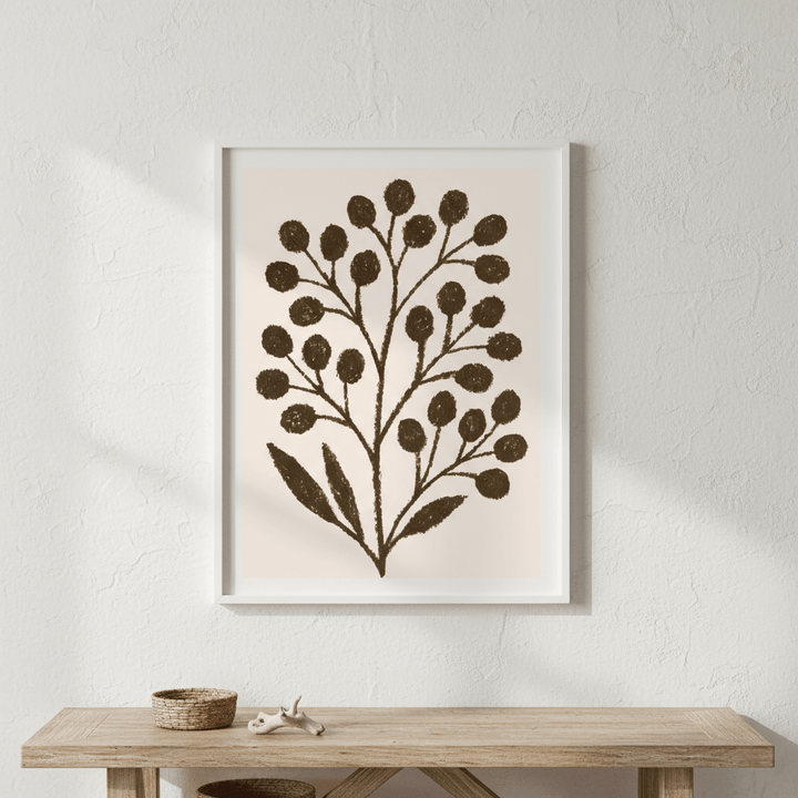 Brown Branch with Berries by Silvia Visscher wall - art - picture - poster