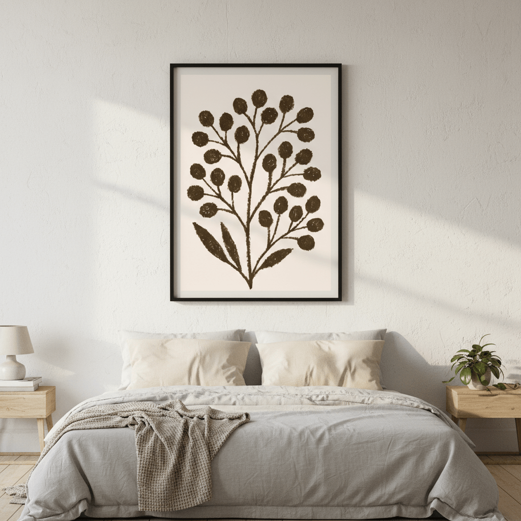 Brown Branch with Berries by Silvia Visscher wall - art - picture - poster