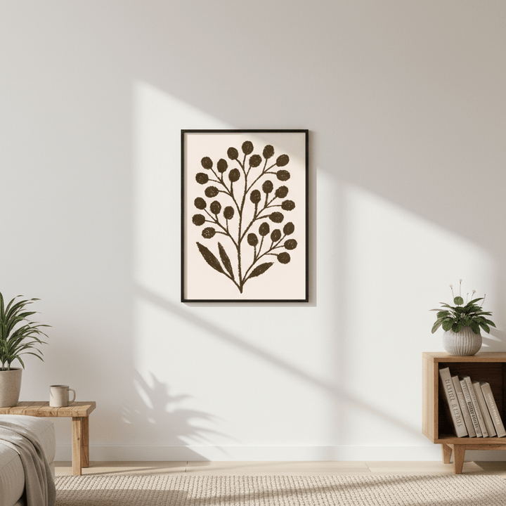 Brown Branch with Berries by Silvia Visscher wall - art - picture - poster