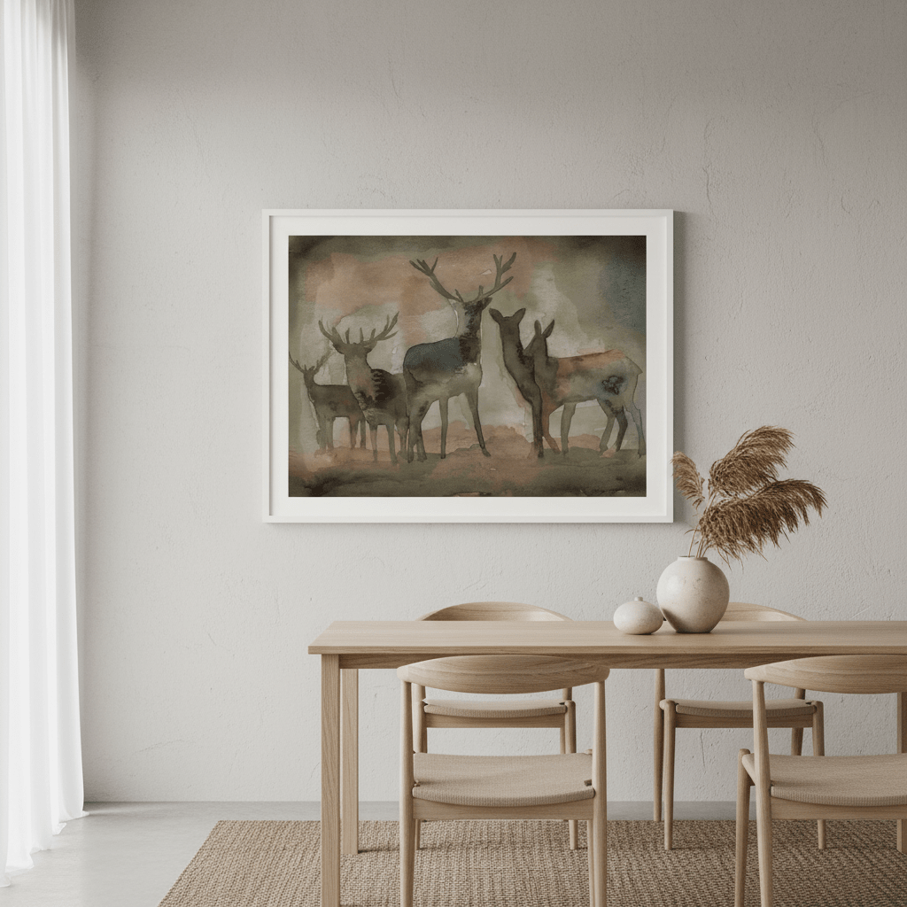 Brown Deer Herd by Meredith O'Neal wall - art - picture - poster