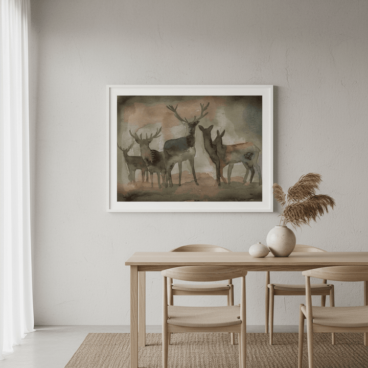 Brown Deer Herd by Meredith O'Neal wall - art - picture - poster
