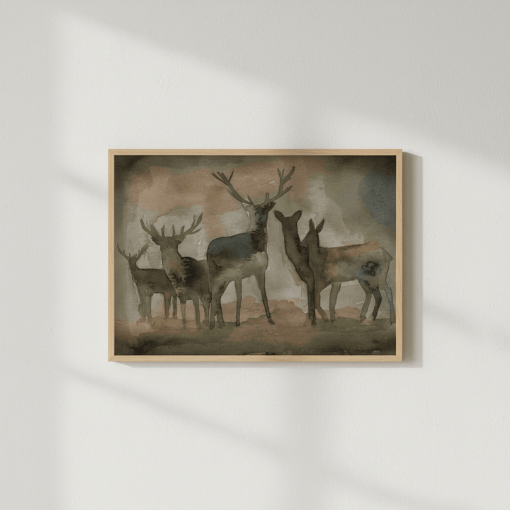 Brown Deer Herd by Meredith O'Neal wall - art - picture - poster