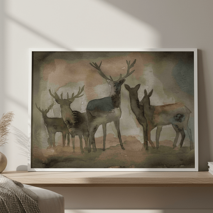Brown Deer Herd by Meredith O'Neal wall - art - picture - poster
