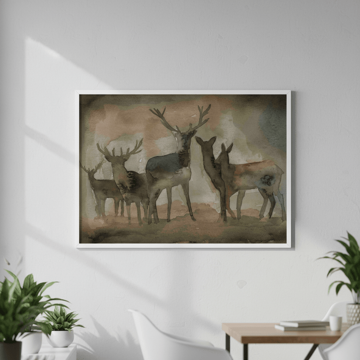 Brown Deer Herd by Meredith O'Neal wall - art - picture - poster