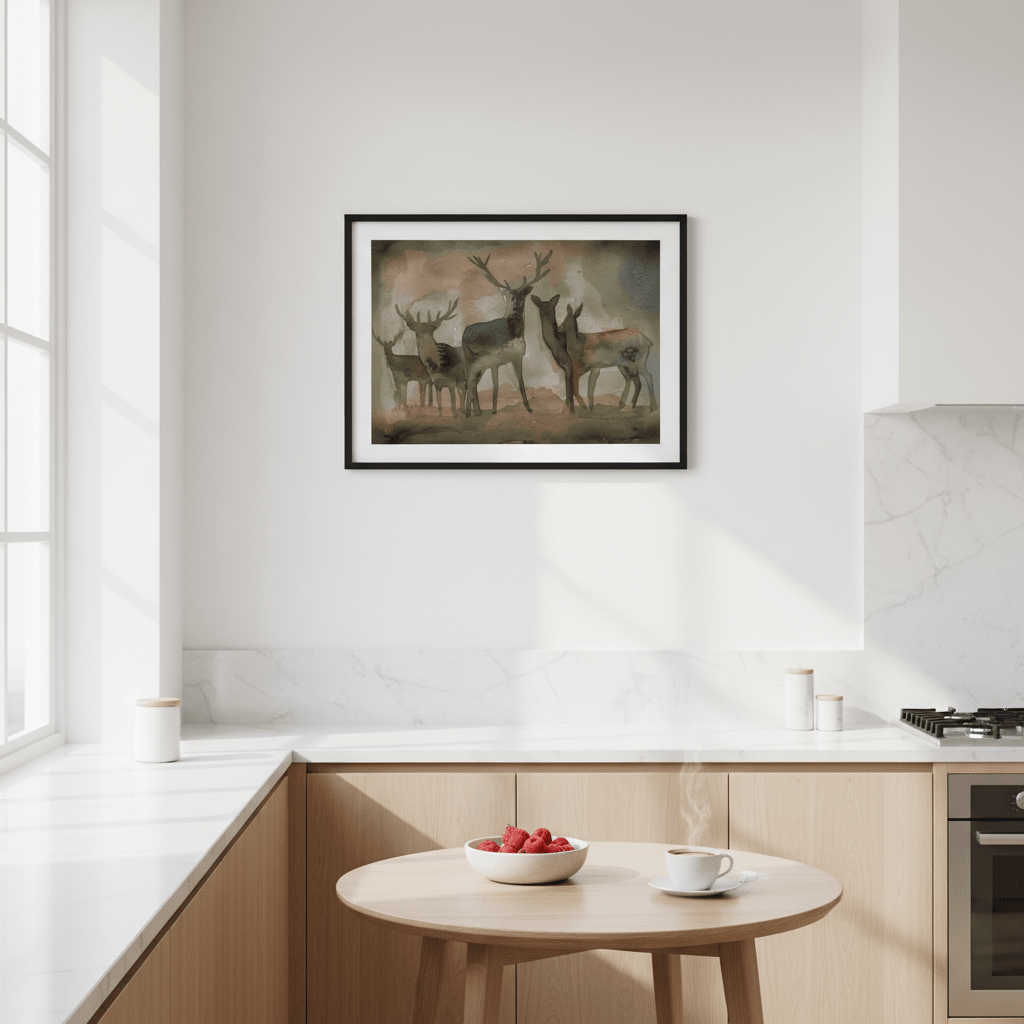 Brown Deer Herd by Meredith O'Neal wall - art - picture - poster