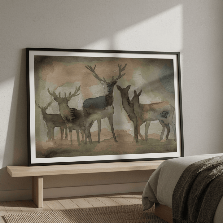 Brown Deer Herd by Meredith O'Neal wall - art - picture - poster