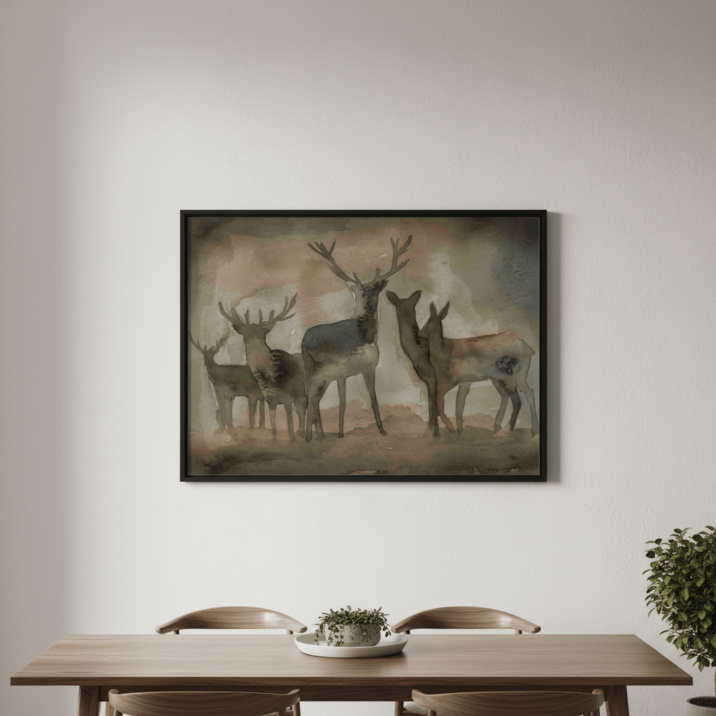 Brown Deer Herd by Meredith O'Neal wall - art - picture - poster