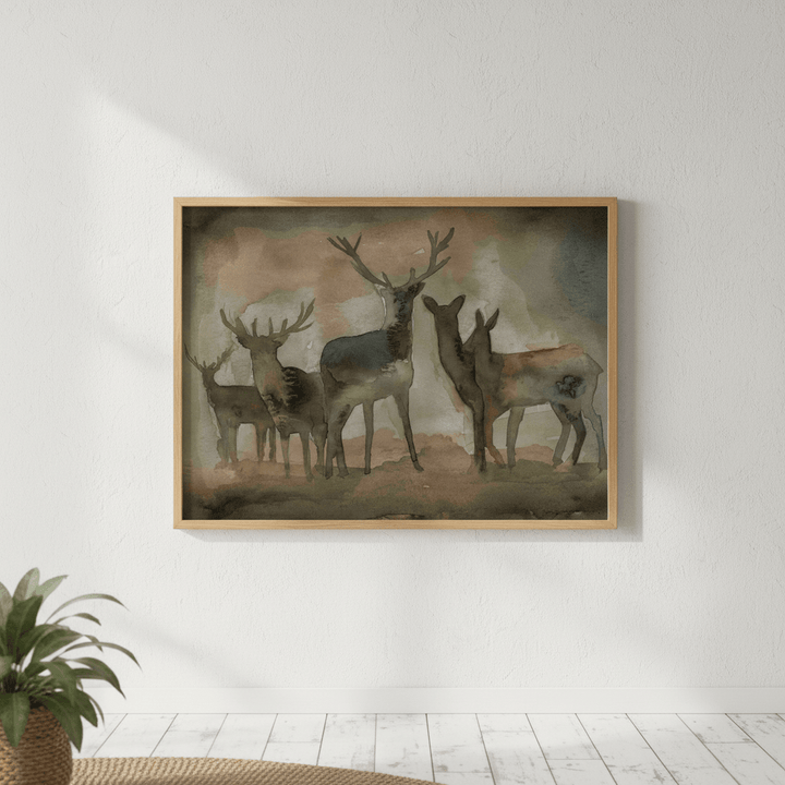 Brown Deer Herd by Meredith O'Neal wall - art - picture - poster