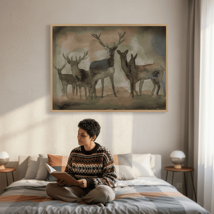 Brown Deer Herd by Meredith O'Neal wall - art - picture - poster
