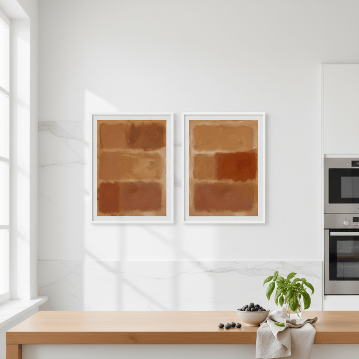 Brown On Amber Pair Mark Rothko Inspired Abstract Art wall - art - picture - poster