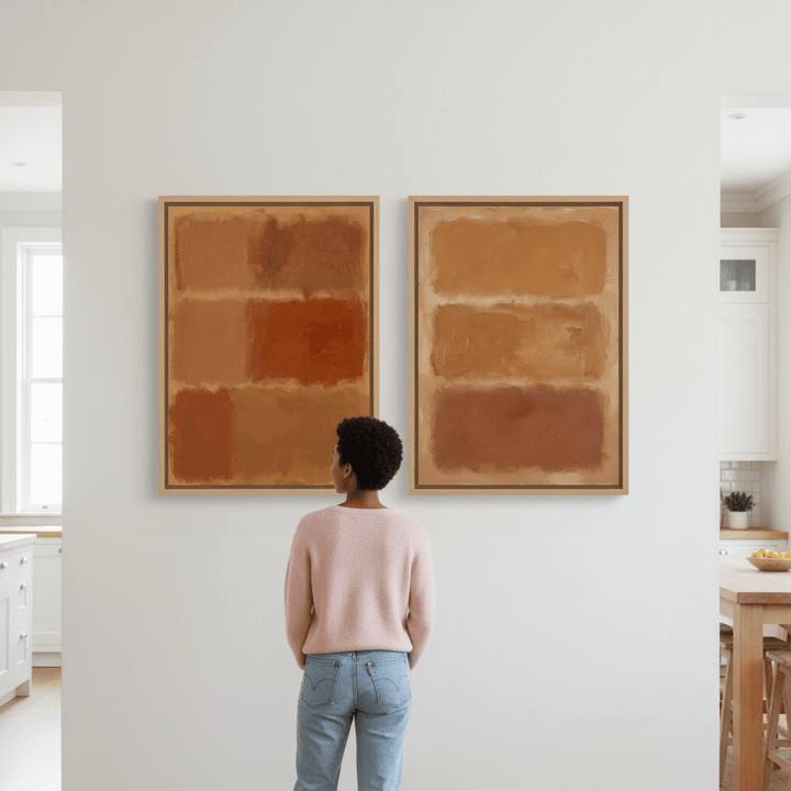 Brown On Amber Pair Mark Rothko Inspired Abstract Art wall - art - picture - poster