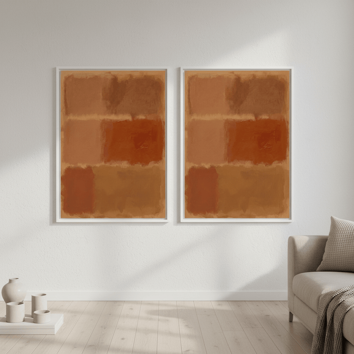Brown On Amber Pair Mark Rothko Inspired Abstract Art wall - art - picture - poster