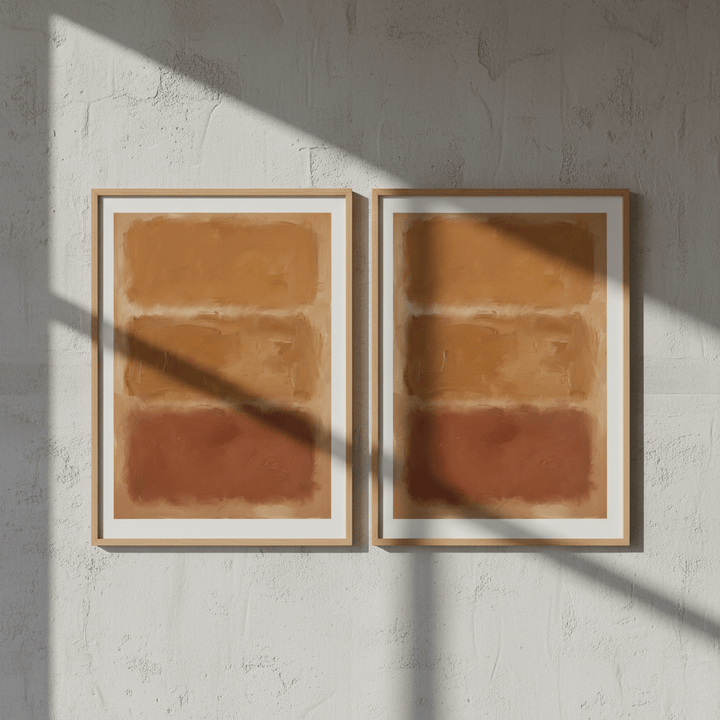 Brown On Amber Pair Mark Rothko Inspired Abstract Art wall - art - picture - poster