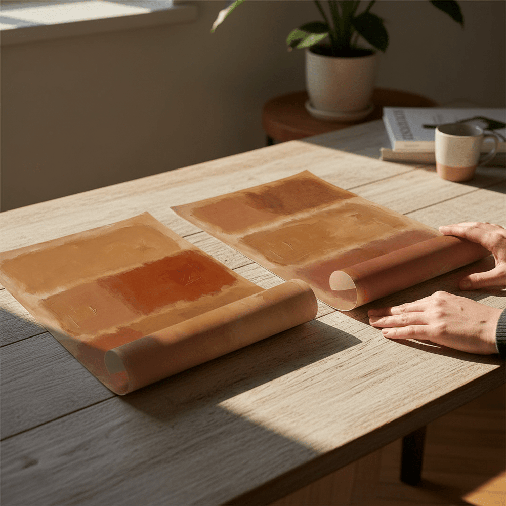 Brown On Amber Pair Mark Rothko Inspired Abstract Art wall - art - picture - poster