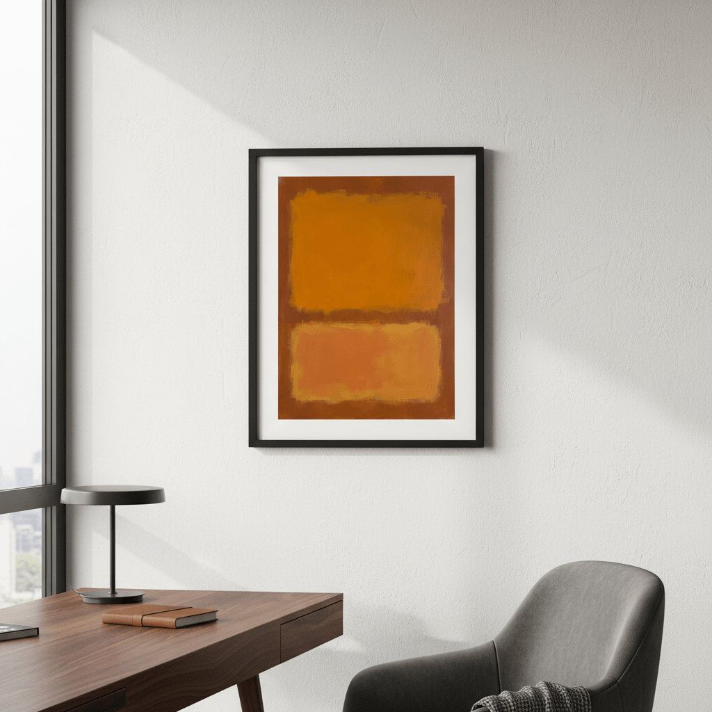 Brown on Orange Mark Rothko Inspired Abstract Art wall - art - picture - poster