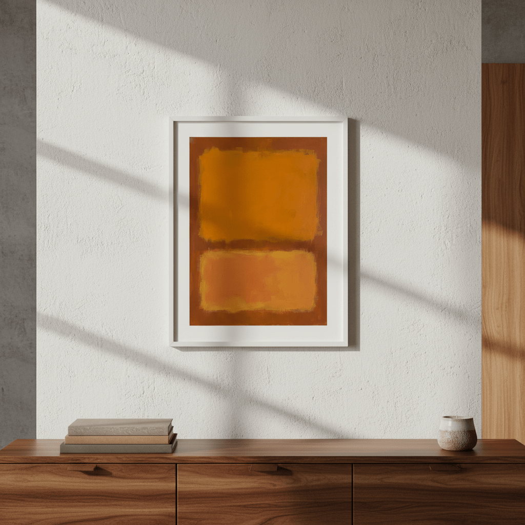 Brown on Orange Mark Rothko Inspired Abstract Art wall - art - picture - poster