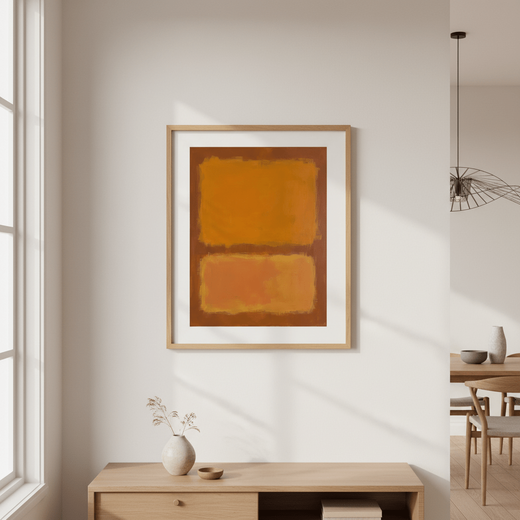 Brown on Orange Mark Rothko Inspired Abstract Art wall - art - picture - poster