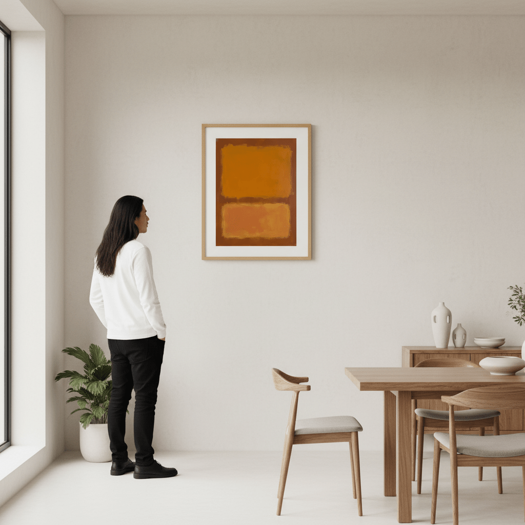 Brown on Orange Mark Rothko Inspired Abstract Art wall - art - picture - poster