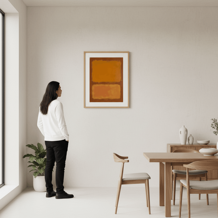 Brown on Orange Mark Rothko Inspired Abstract Art wall - art - picture - poster