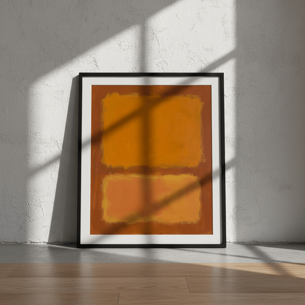 Brown on Orange Mark Rothko Inspired Abstract Art wall - art - picture - poster