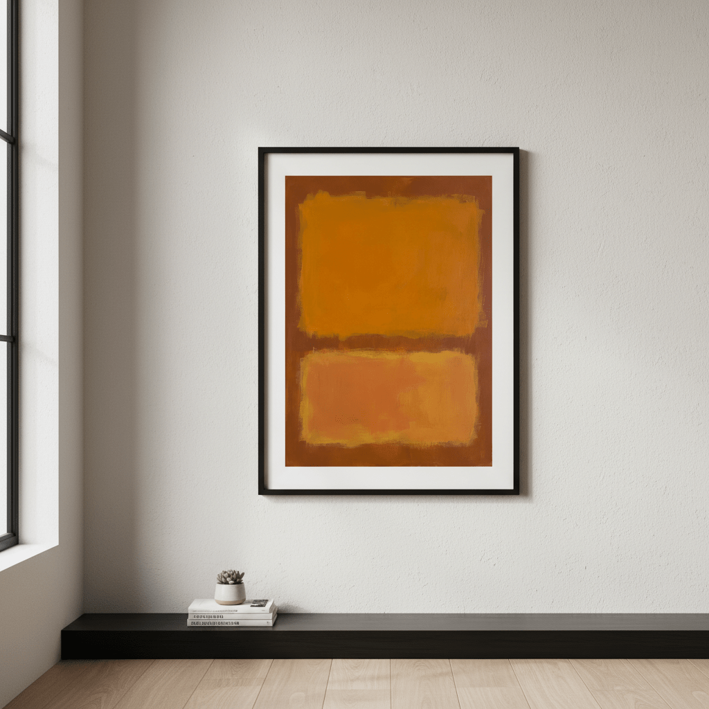 Brown on Orange Mark Rothko Inspired Abstract Art wall - art - picture - poster