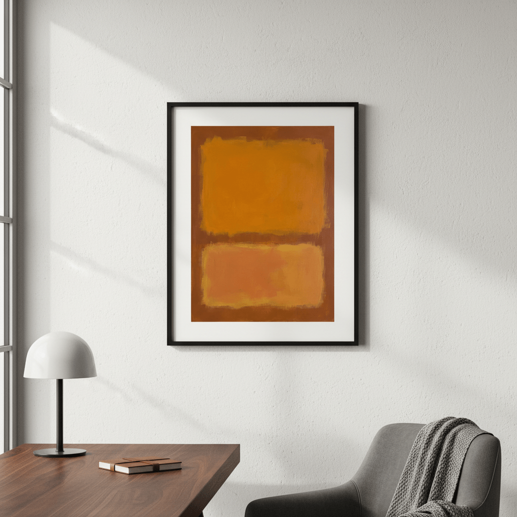 Brown on Orange Mark Rothko Inspired Abstract Art wall - art - picture - poster