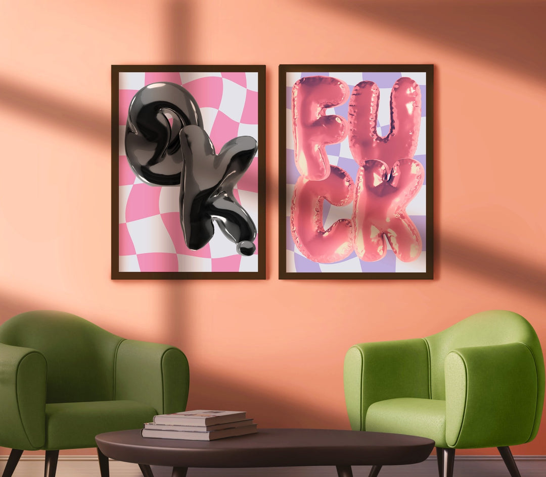 Bubble Print Set of 2 Wall Art - Style My Wall