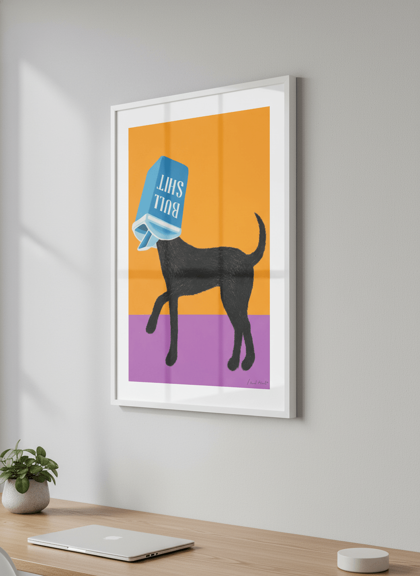 Contemporary wall art featured in a bright modern office workspace