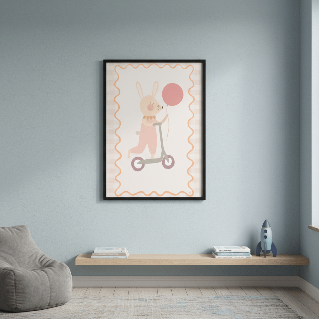 Bunny on a Scooter by Menina Lisboa wall - art - picture - poster