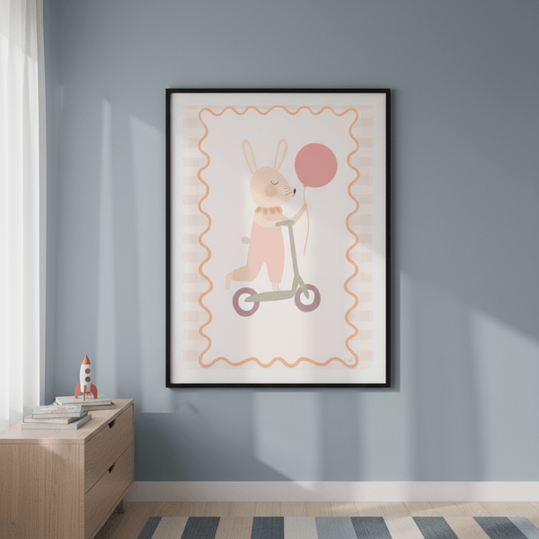 Bunny on a Scooter by Menina Lisboa