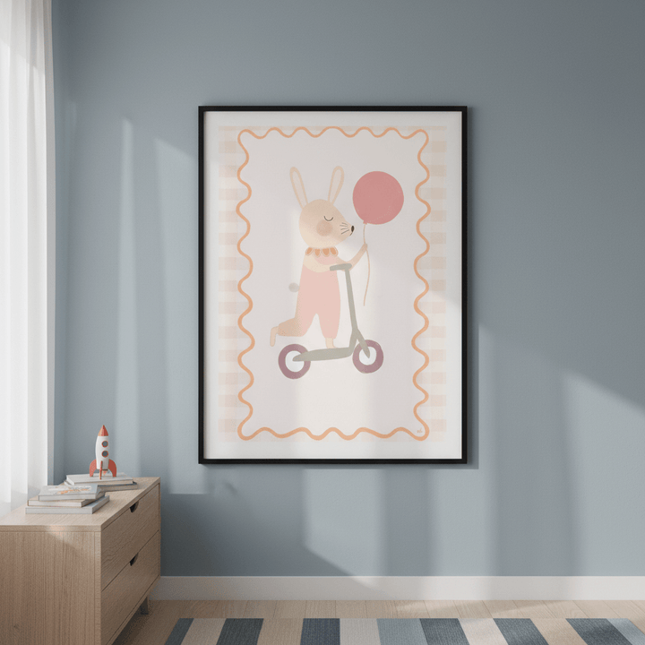 Bunny on a Scooter by Menina Lisboa wall - art - picture - poster