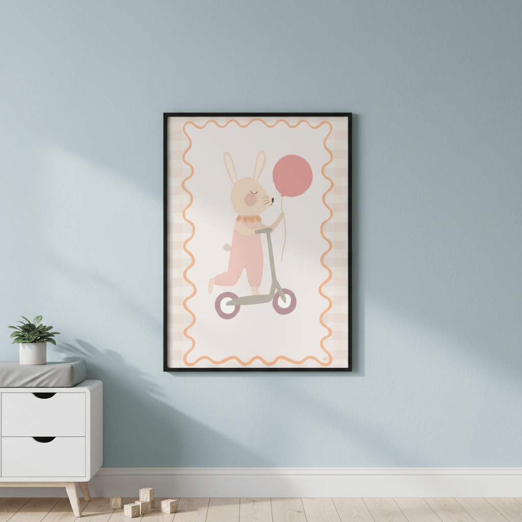 Bunny on a Scooter by Menina Lisboa wall - art - picture - poster