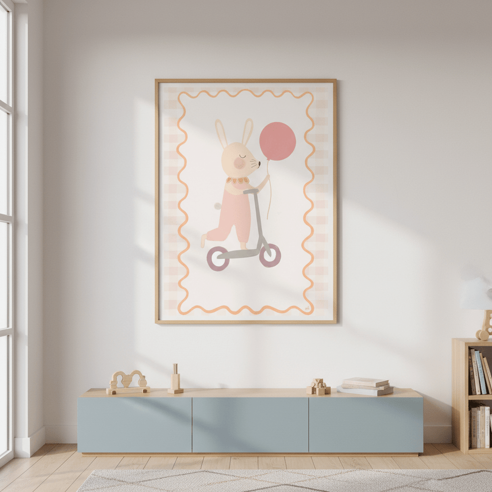 Bunny on a Scooter by Menina Lisboa wall - art - picture - poster