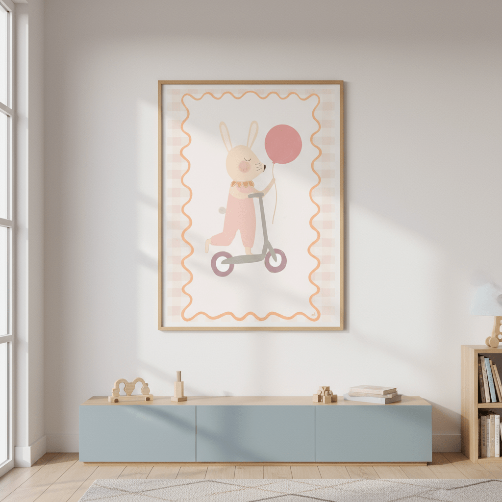 Bunny on a Scooter by Menina Lisboa wall - art - picture - poster