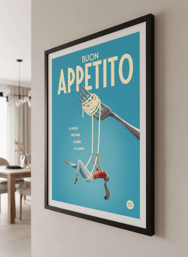 Wall art styled above a dining table in a contemporary home