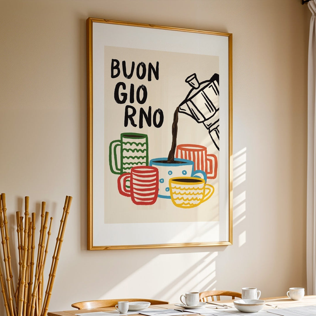 Buongiorno Bialetti Coffee Kitchen Print - Style My Wall