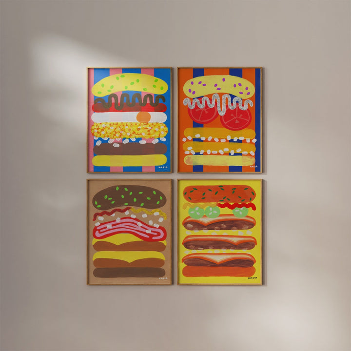 Burger Bonanza Set of 4 Illustrations by Kasia Sykus wall - art - picture - poster