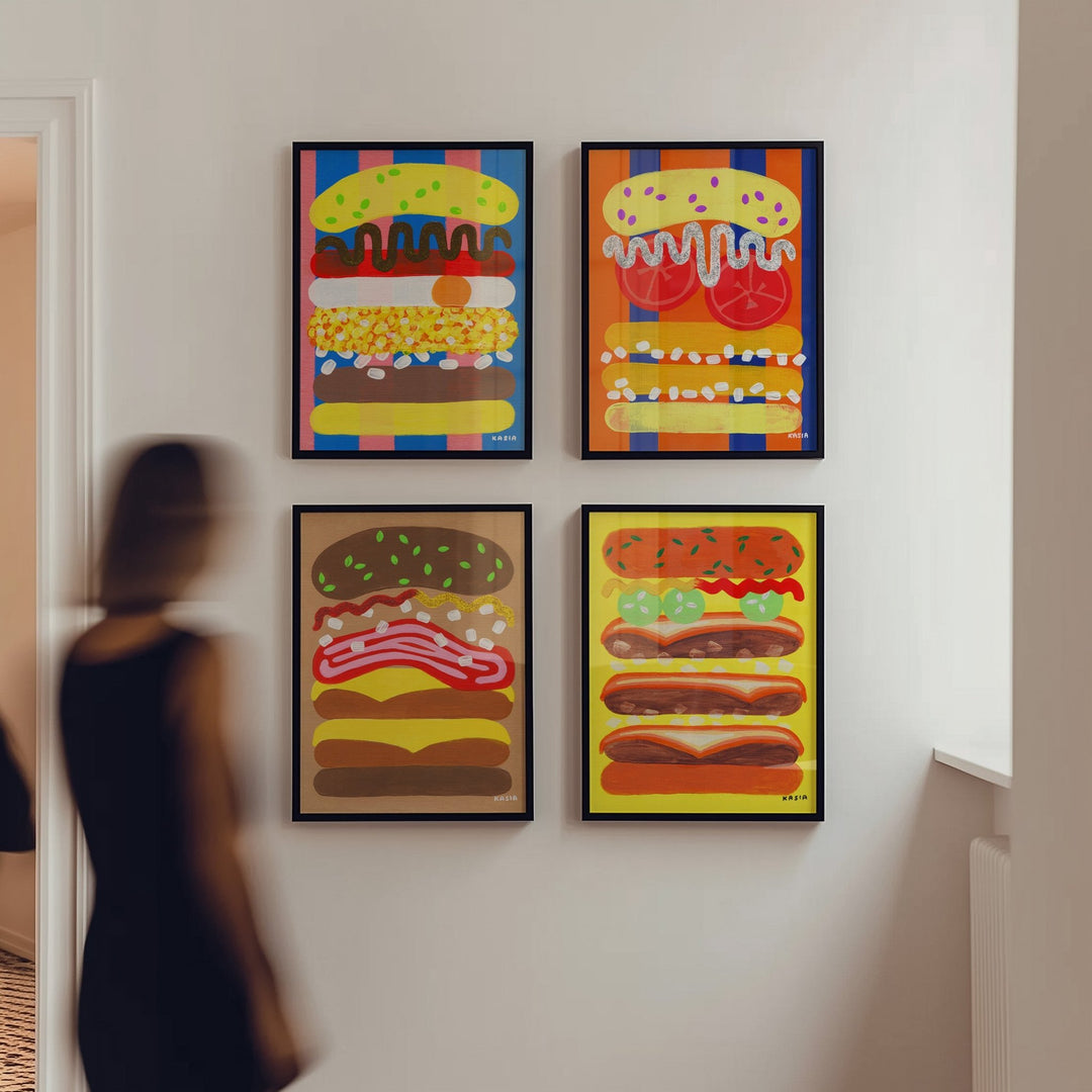 Burger Bonanza Set of 4 Illustrations by Kasia Sykus wall - art - picture - poster