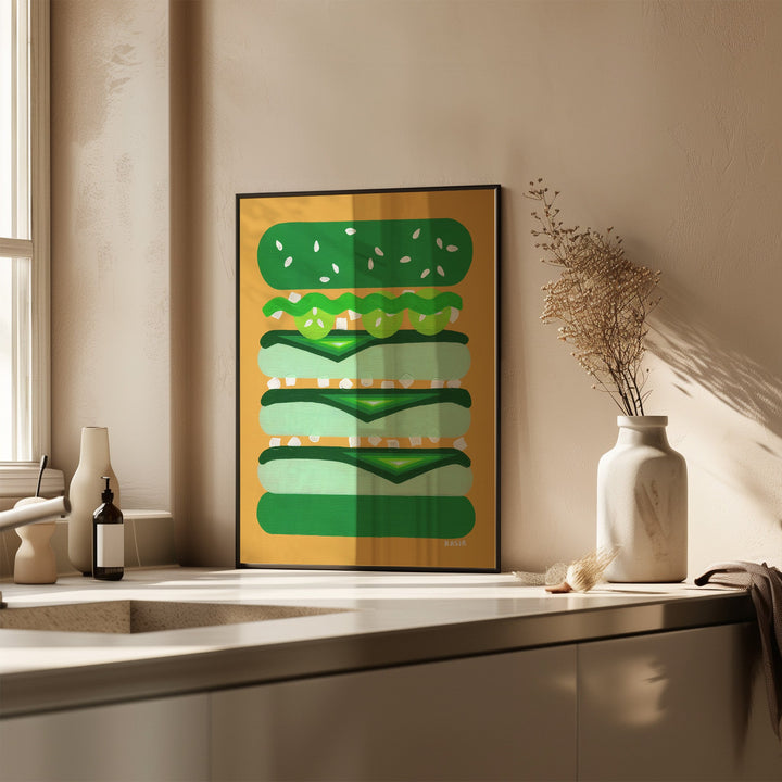 Burger for Kermit by Kasia Sykus wall - art - picture - poster
