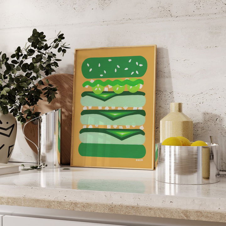 Burger for Kermit by Kasia Sykus wall - art - picture - poster